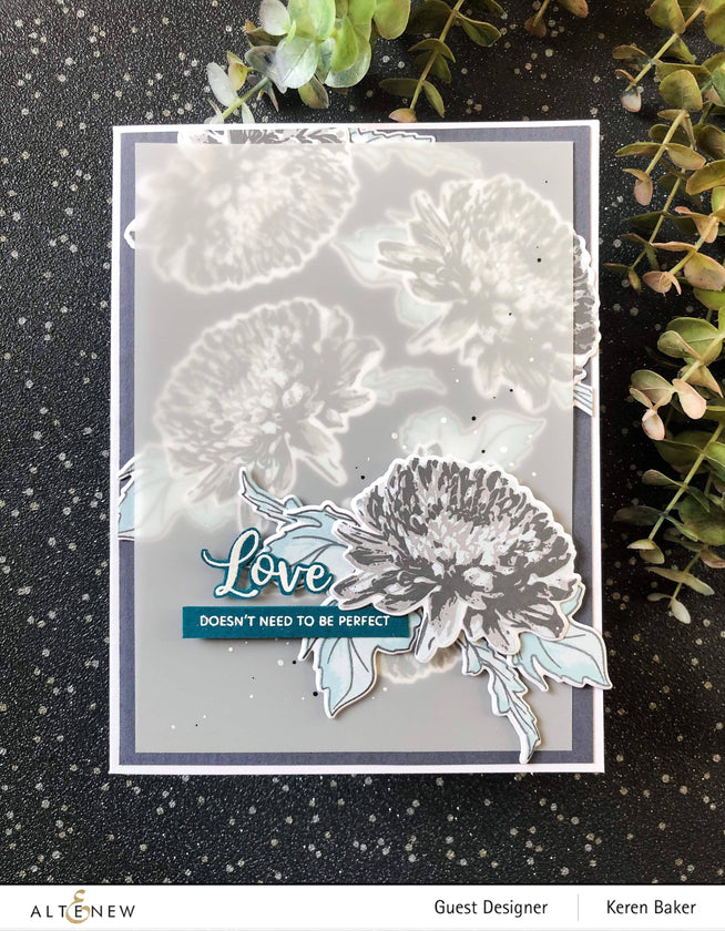 Altenew Build-A-Flower Set Build-A-Flower: Semi-Double Chrysanthemum Layering Stamp & Die Set & Ink Bundle