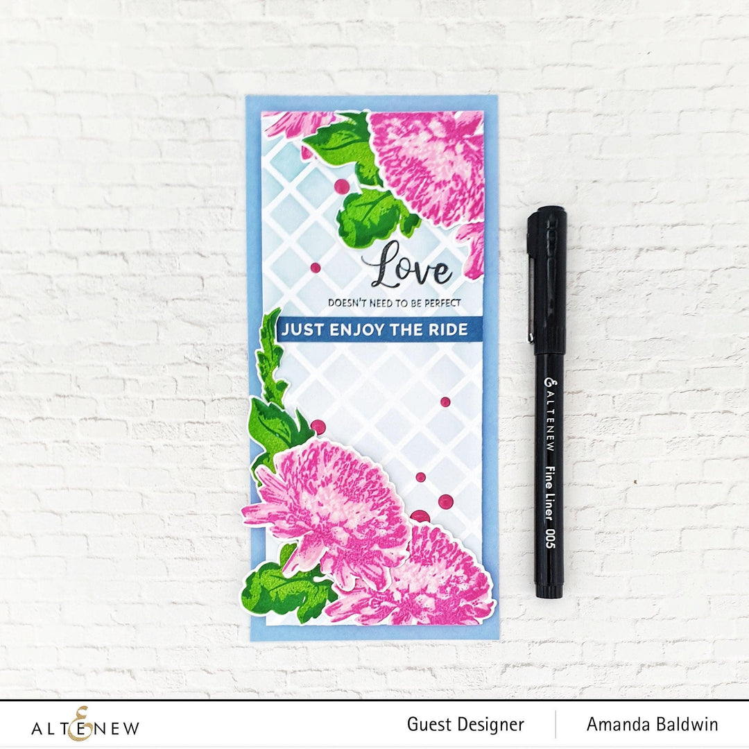 Altenew Build-A-Flower Set Build-A-Flower: Semi-Double Chrysanthemum Layering Stamp & Die Set & Ink Bundle