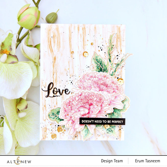 Altenew Build-A-Flower Set Build-A-Flower: Semi-Double Chrysanthemum Layering Stamp & Die Set & Ink Bundle