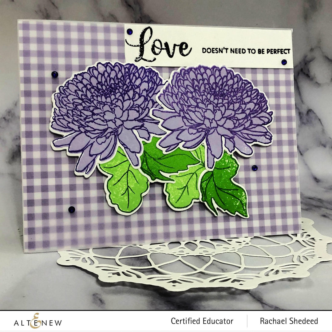 Altenew Build-A-Flower Set Build-A-Flower: Semi-Double Chrysanthemum Layering Stamp & Die Set & Ink Bundle