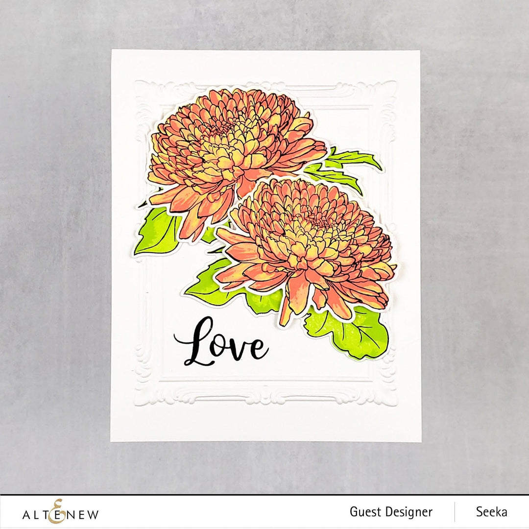 Altenew Build-A-Flower Set Build-A-Flower: Semi-Double Chrysanthemum Layering Stamp & Die Set & Ink Bundle