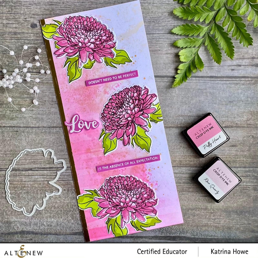 Altenew Build-A-Flower Set Build-A-Flower: Semi-Double Chrysanthemum Layering Stamp & Die Set & Ink Bundle