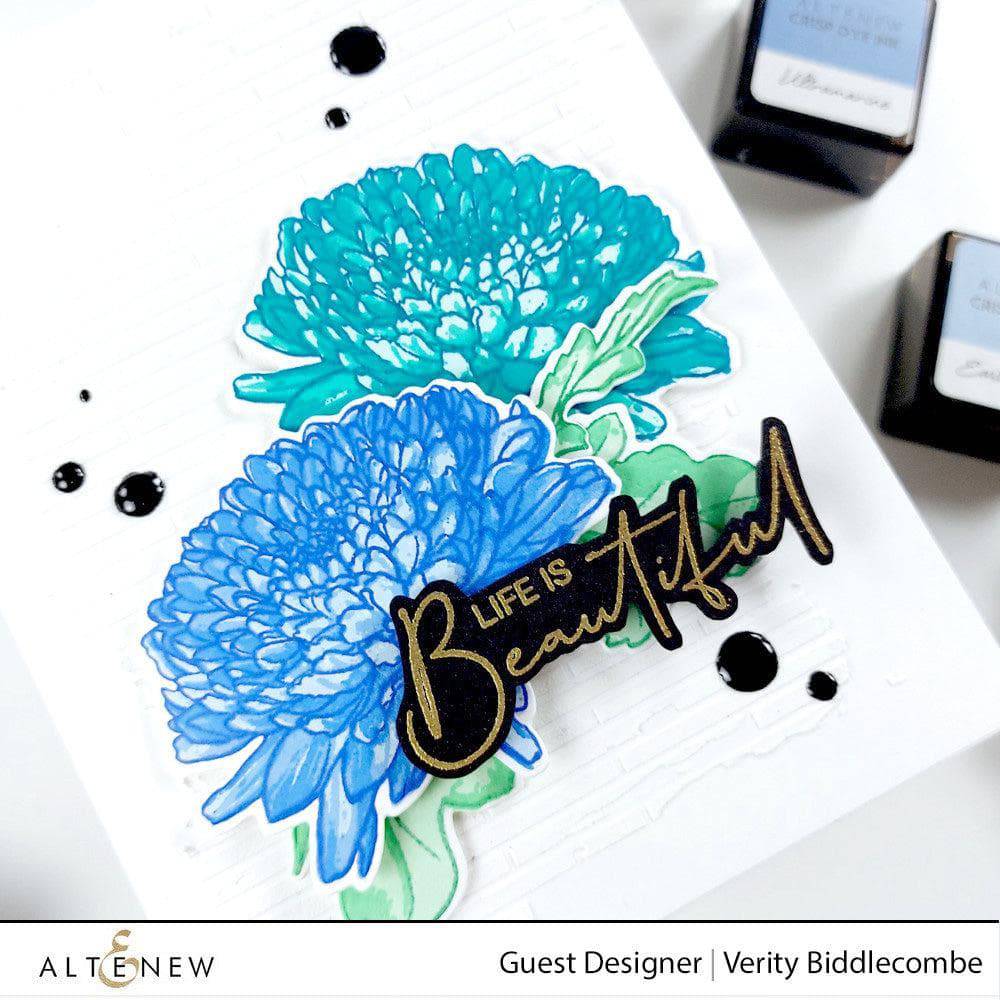 Altenew Build-A-Flower Set Build-A-Flower: Semi-Double Chrysanthemum Layering Stamp & Die Set & Ink Bundle