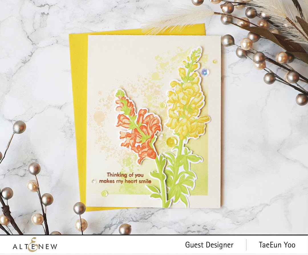 Altenew Build-A-Flower Set Build-A-Flower: Snapdragon Layering Stamp & Die Set & Ink Bundle