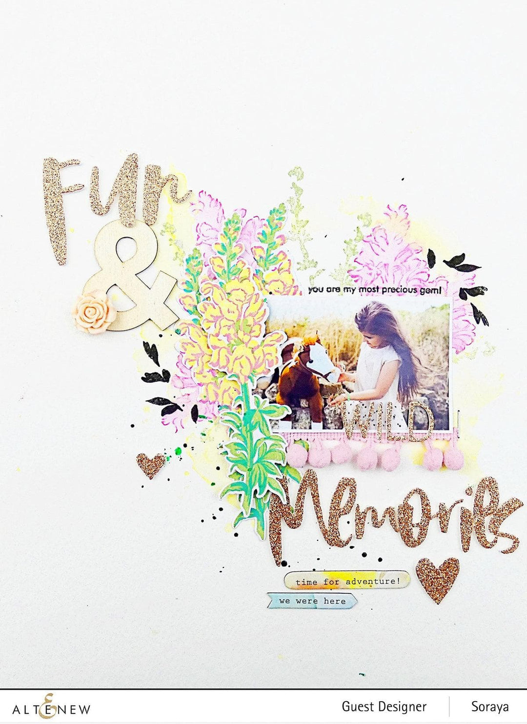 Altenew Build-A-Flower Set Build-A-Flower: Snapdragon Layering Stamp & Die Set & Ink Bundle