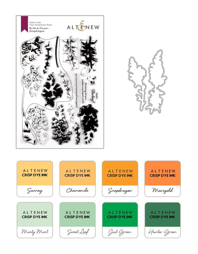 Altenew Build-A-Flower Set Build-A-Flower: Snapdragon Layering Stamp & Die Set & Ink Bundle
