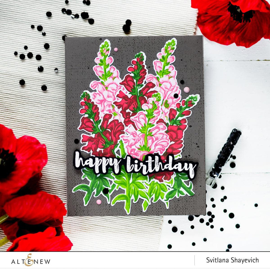 Altenew Build-A-Flower Set Build-A-Flower: Snapdragon Layering Stamp & Die Set & Ink Bundle