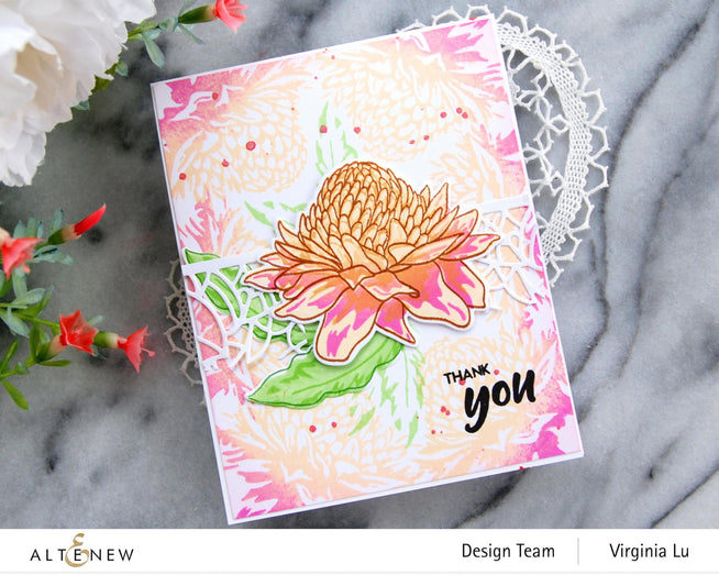 Altenew Build-A-Flower Set Build-A-Flower: Torch Ginger Layering Stamp & Die Set & Ink Bundle