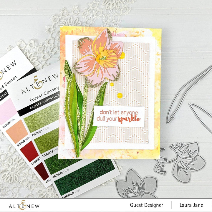 Part A-Glitz Art Craft Co.,LTD Cardstock Glitter Gradient Cardstock Set - Forest Canopy