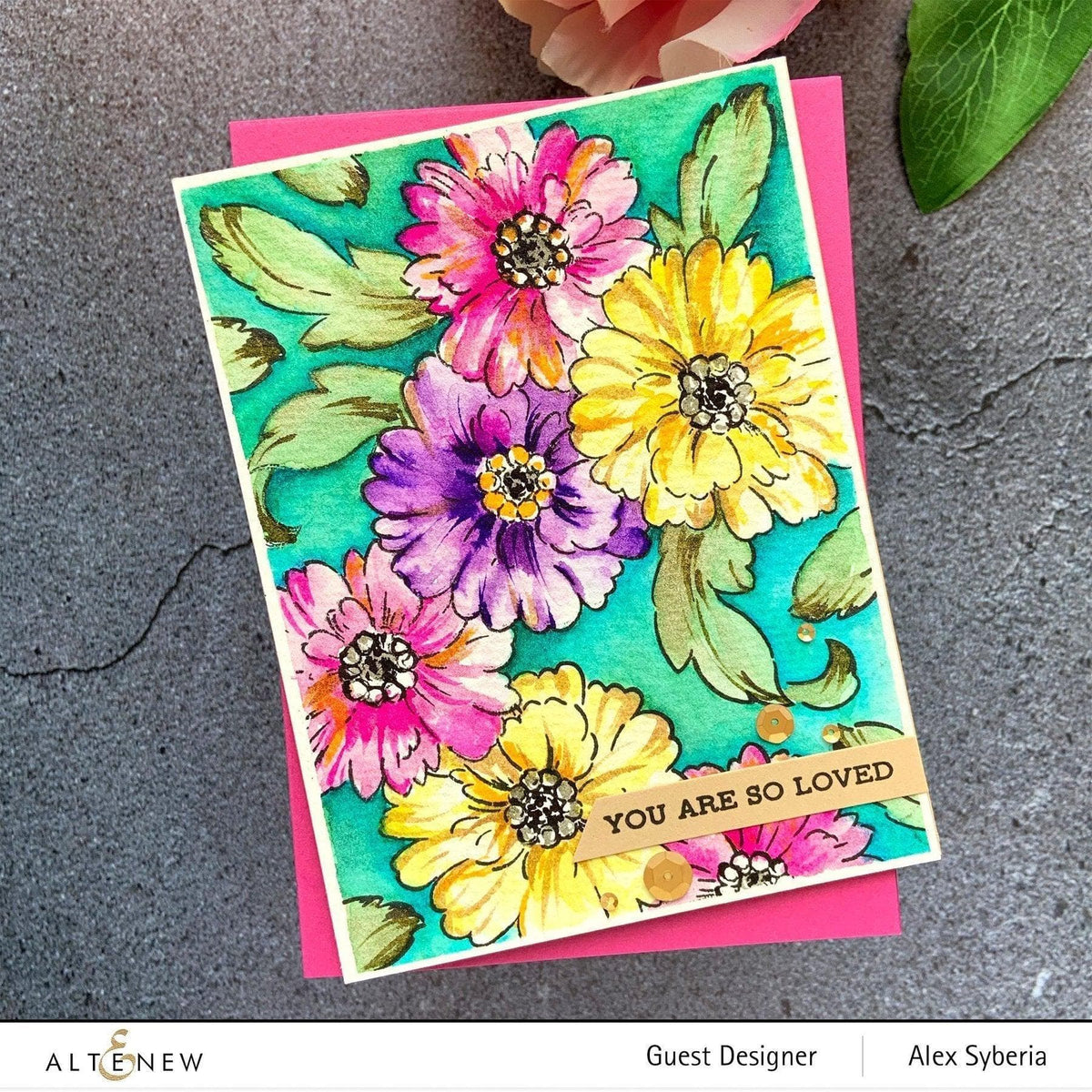 Altenew Creativity Kit Featurette All Over Watercolored Background Class