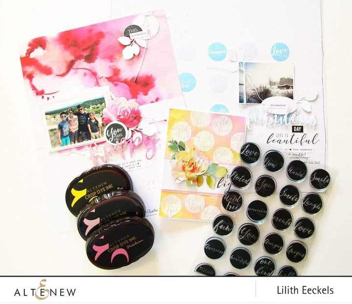Altenew Creativity Kit Featurette Bold Stamped Sentiment Background Class