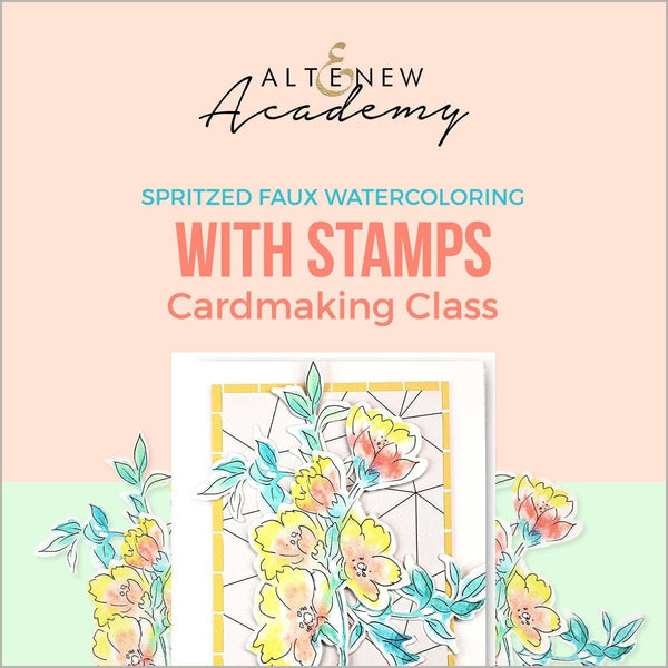 Spritzed Faux Watercoloring With Stamps Cardmaking Class