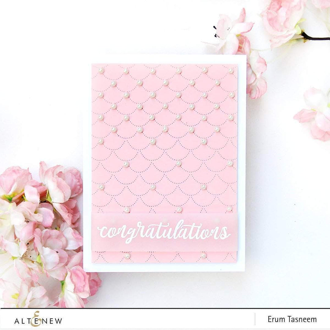 Altenew Creativity Kit Featurette Stamping Over a Stenciled Design Class