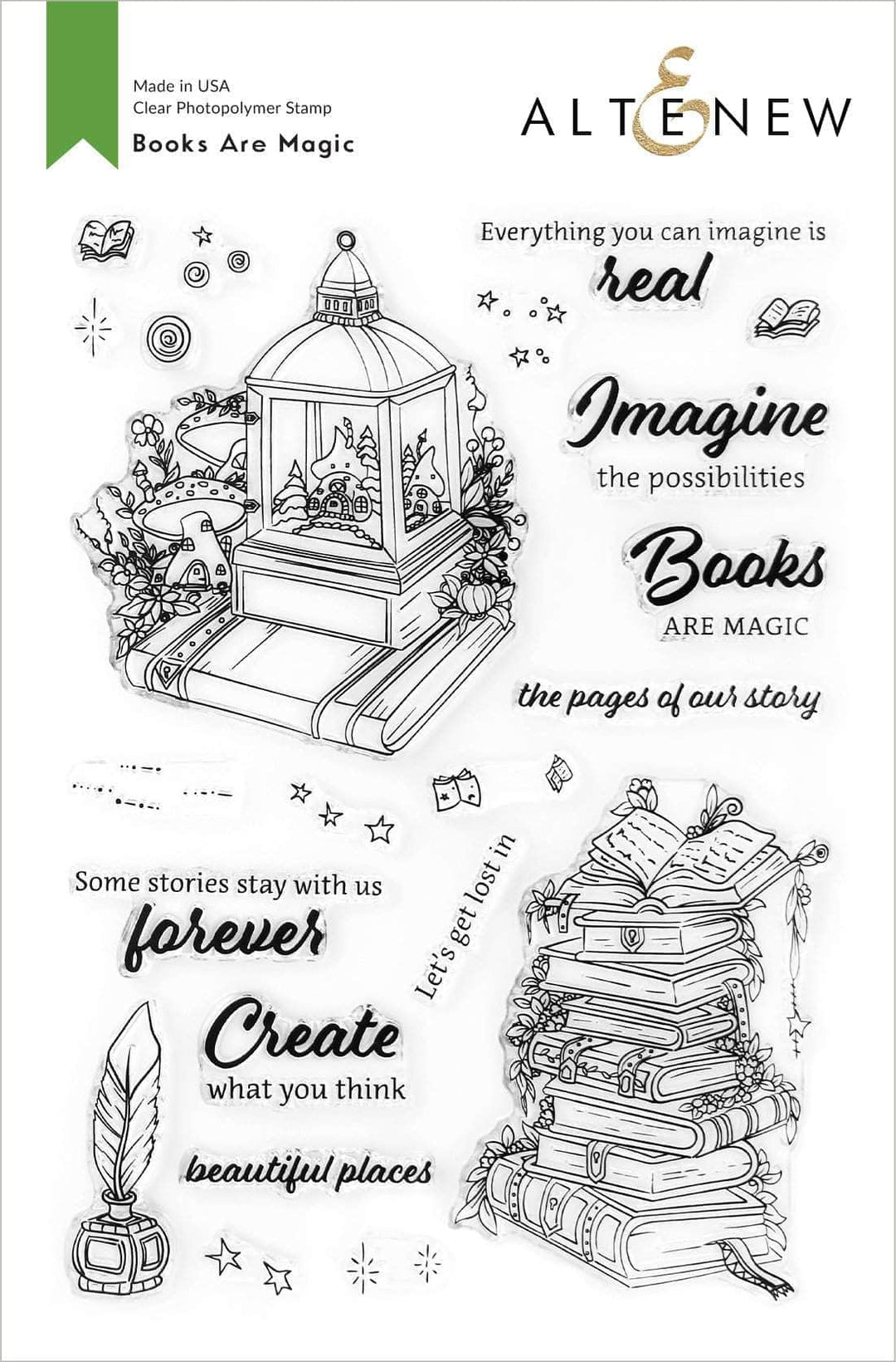 Photocentric Clear Stamps Books Are Magic Stamp Set