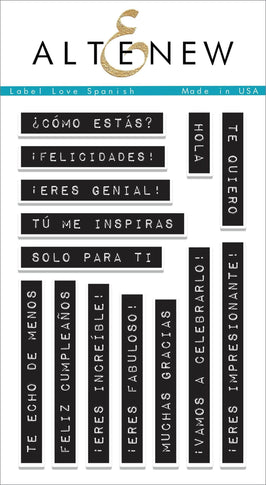 Photocentric Clear Stamps Label Love Spanish Stamp Set