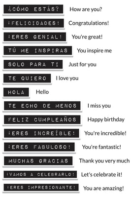 Photocentric Clear Stamps Label Love Spanish Stamp Set