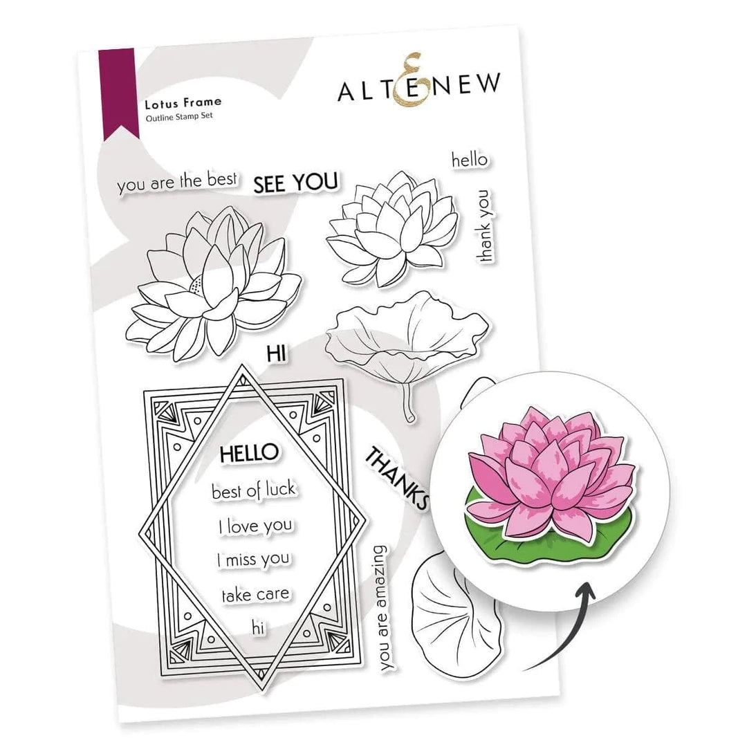 PMA Industries, Inc. Clear Stamps Lotus Frame Stamp Set