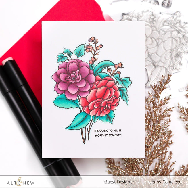 Photocentric Clear Stamps Paint-A-Flower: Camellia Outline Stamp Set