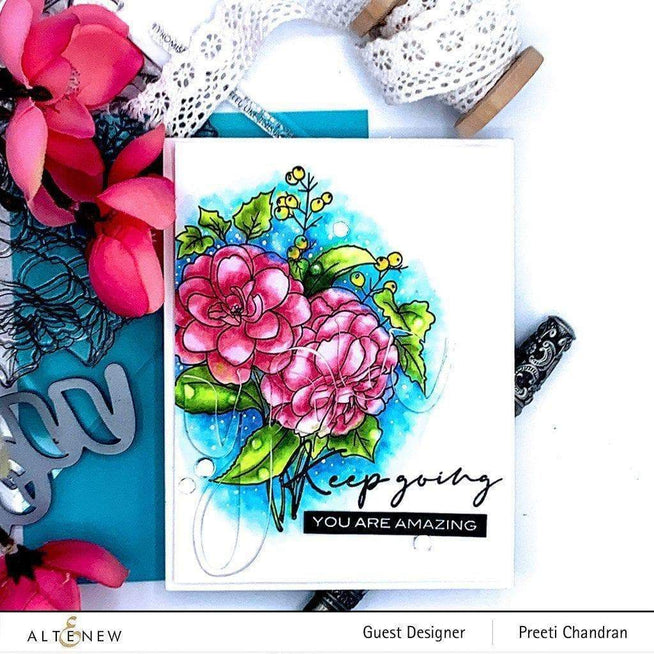 Photocentric Clear Stamps Paint-A-Flower: Camellia Outline Stamp Set