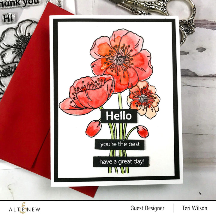 PMA Industries, Inc. Clear Stamps Paint-A-Flower: Iceland Poppies Outline Stamp Set