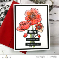 PMA Industries, Inc. Clear Stamps Paint-A-Flower: Iceland Poppies Outline Stamp Set