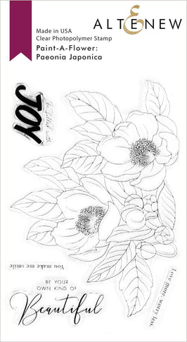 Photocentric Clear Stamps Paint-A-Flower: Paeonia Japonica Outline Stamp Set