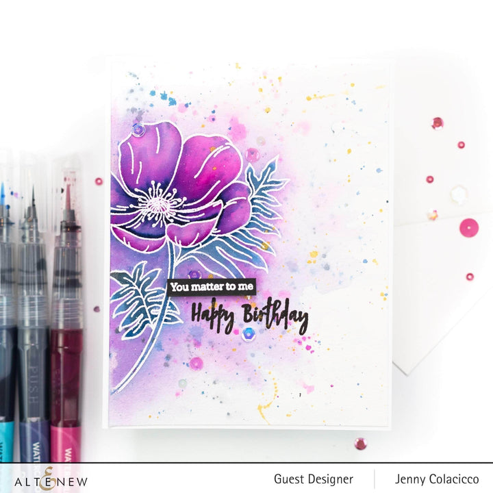 Photocentric Clear Stamps Paint-A-Flower: Poppy Outline Stamp Set