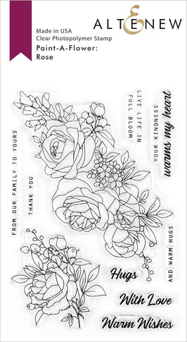 Photocentric Clear Stamps Paint-A-Flower: Rose Outline Stamp Set