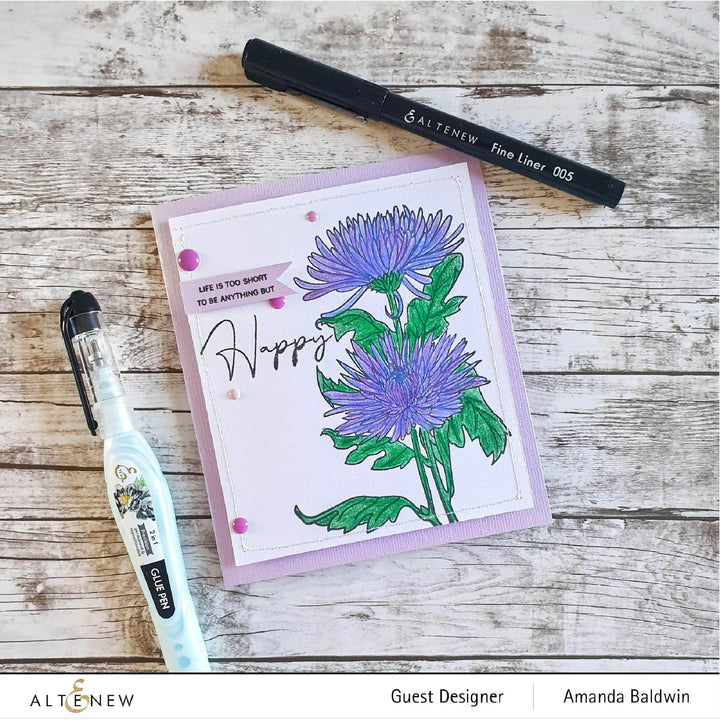 Photocentric Clear Stamps Paint-A-Flower: Spider Mums Outline Stamp Set