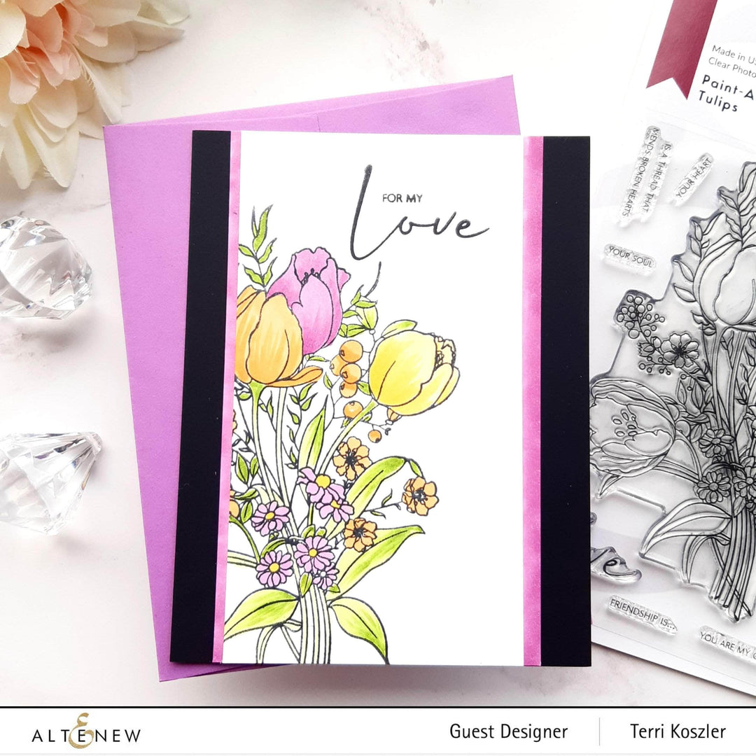 Photocentric Clear Stamps Paint-A-Flower: Tulips Outline Stamp Set