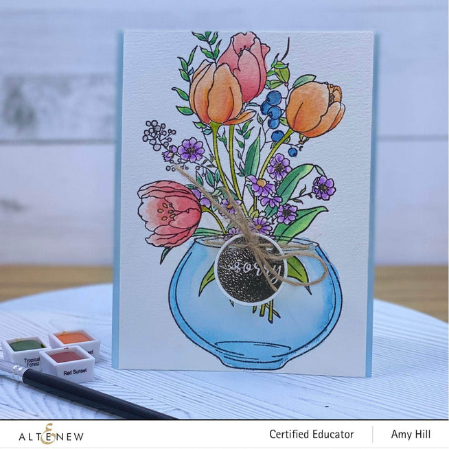 Photocentric Clear Stamps Paint-A-Flower: Tulips Outline Stamp Set
