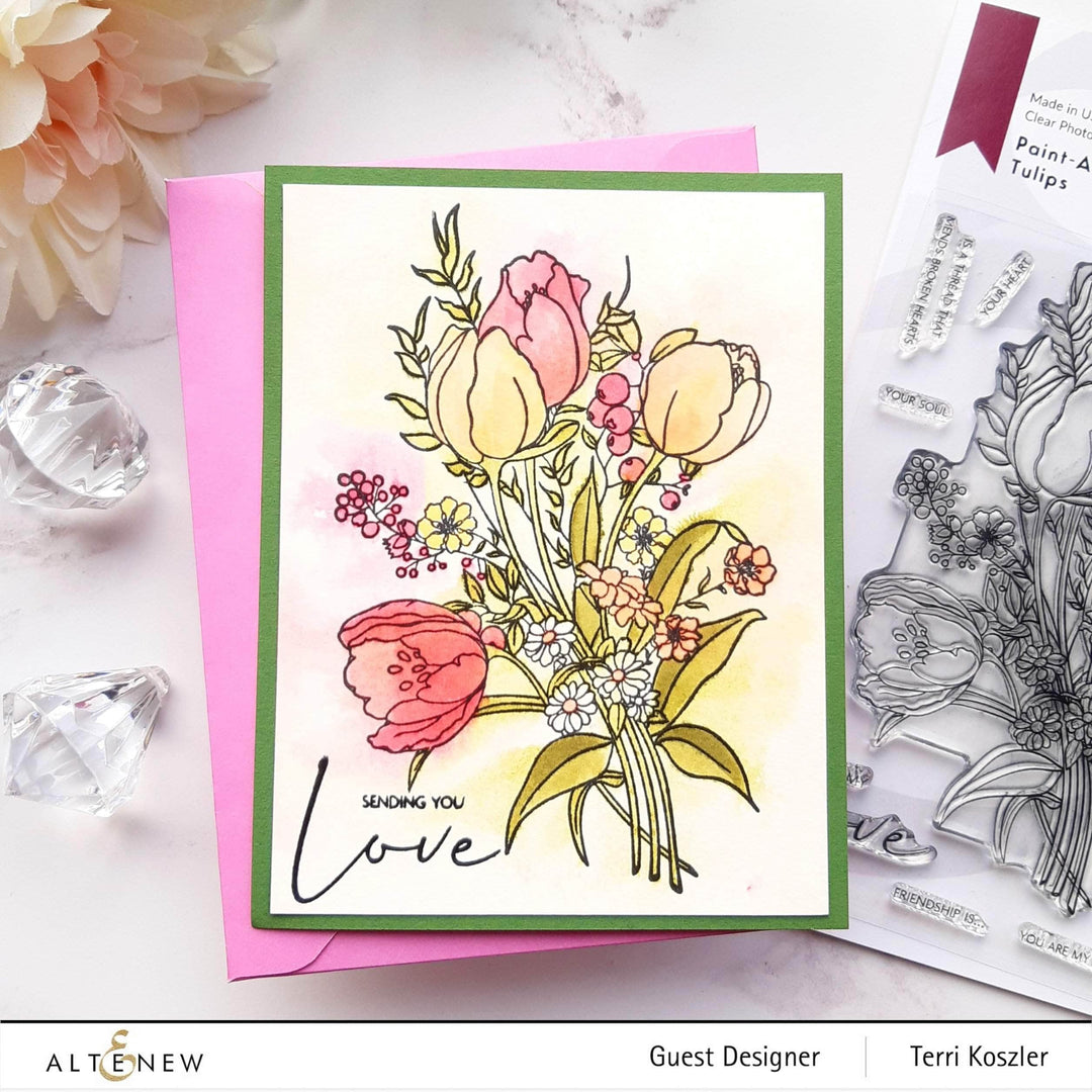 Photocentric Clear Stamps Paint-A-Flower: Tulips Outline Stamp Set
