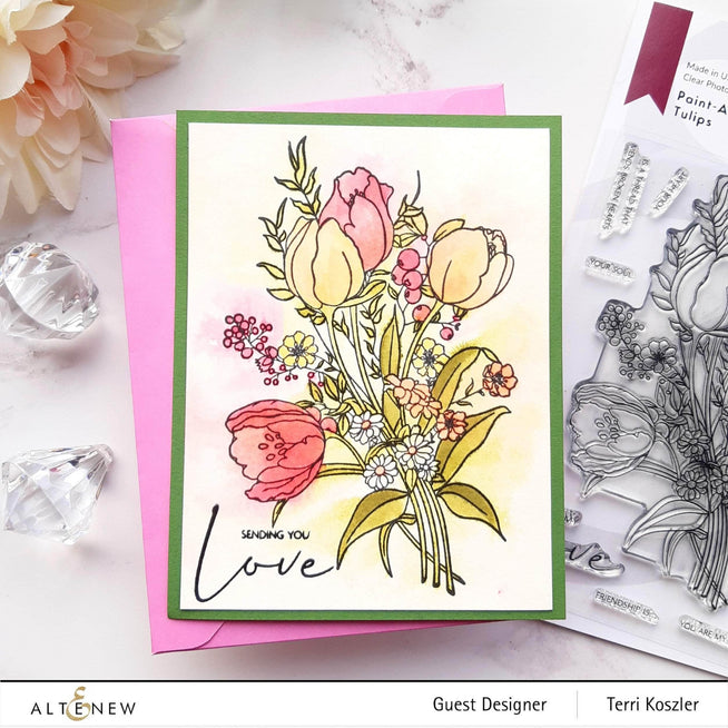 Photocentric Clear Stamps Paint-A-Flower: Tulips Outline Stamp Set