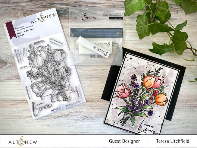 Photocentric Clear Stamps Paint-A-Flower: Tulips Outline Stamp Set