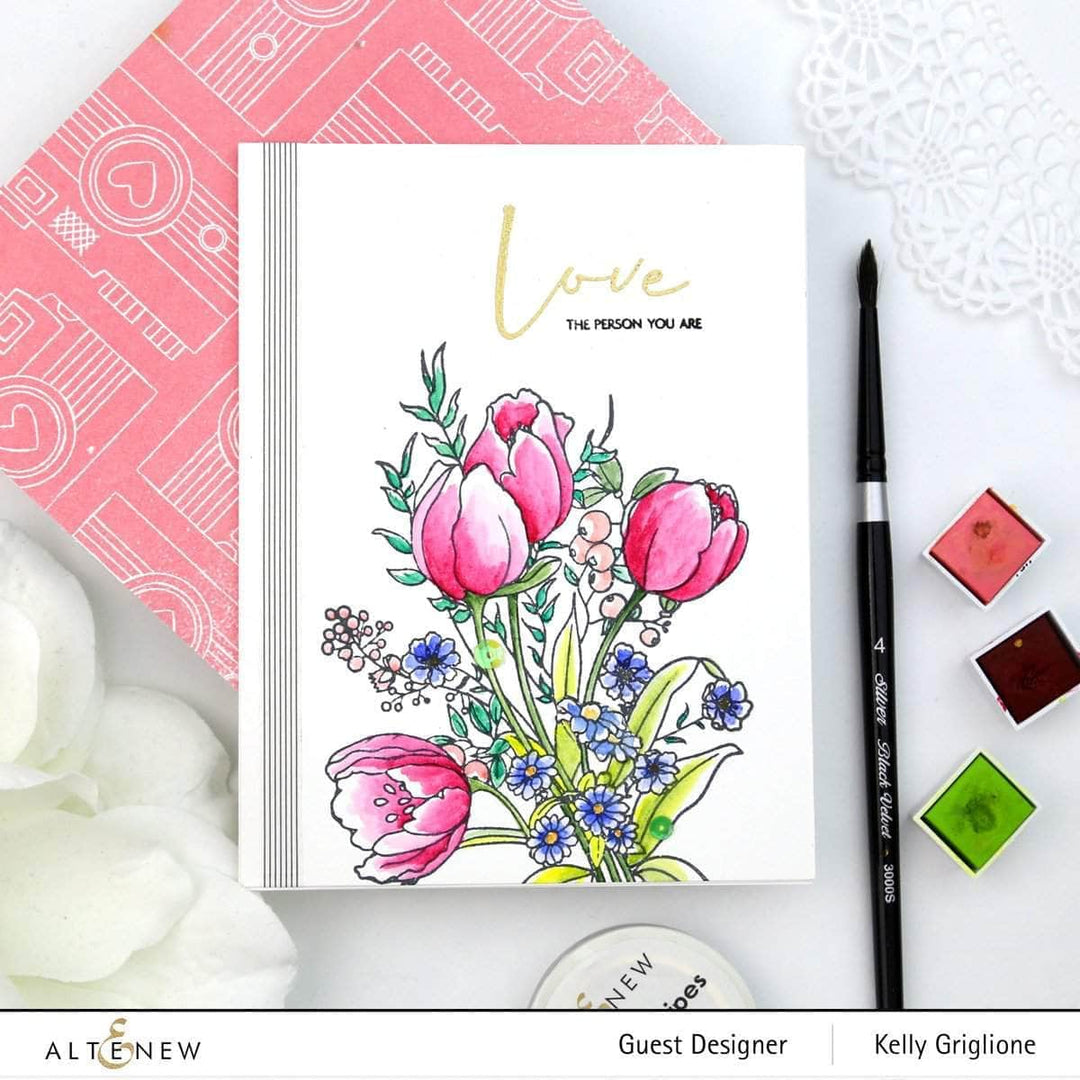Photocentric Clear Stamps Paint-A-Flower: Tulips Outline Stamp Set