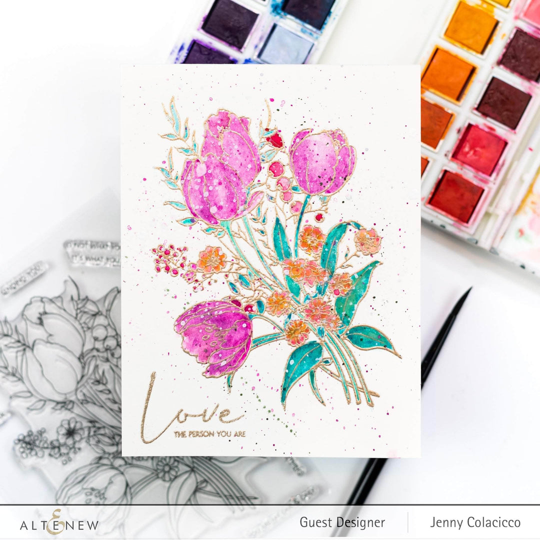 Photocentric Clear Stamps Paint-A-Flower: Tulips Outline Stamp Set