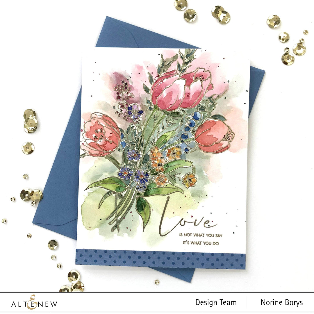 Photocentric Clear Stamps Paint-A-Flower: Tulips Outline Stamp Set