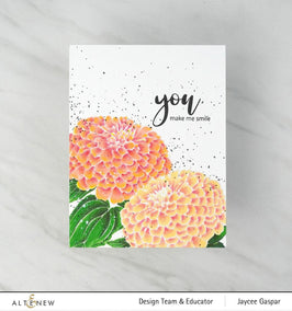 Photocentric Clear Stamps Paint-A-Flower: Zinnia Magellan Rose Outline Stamp Set