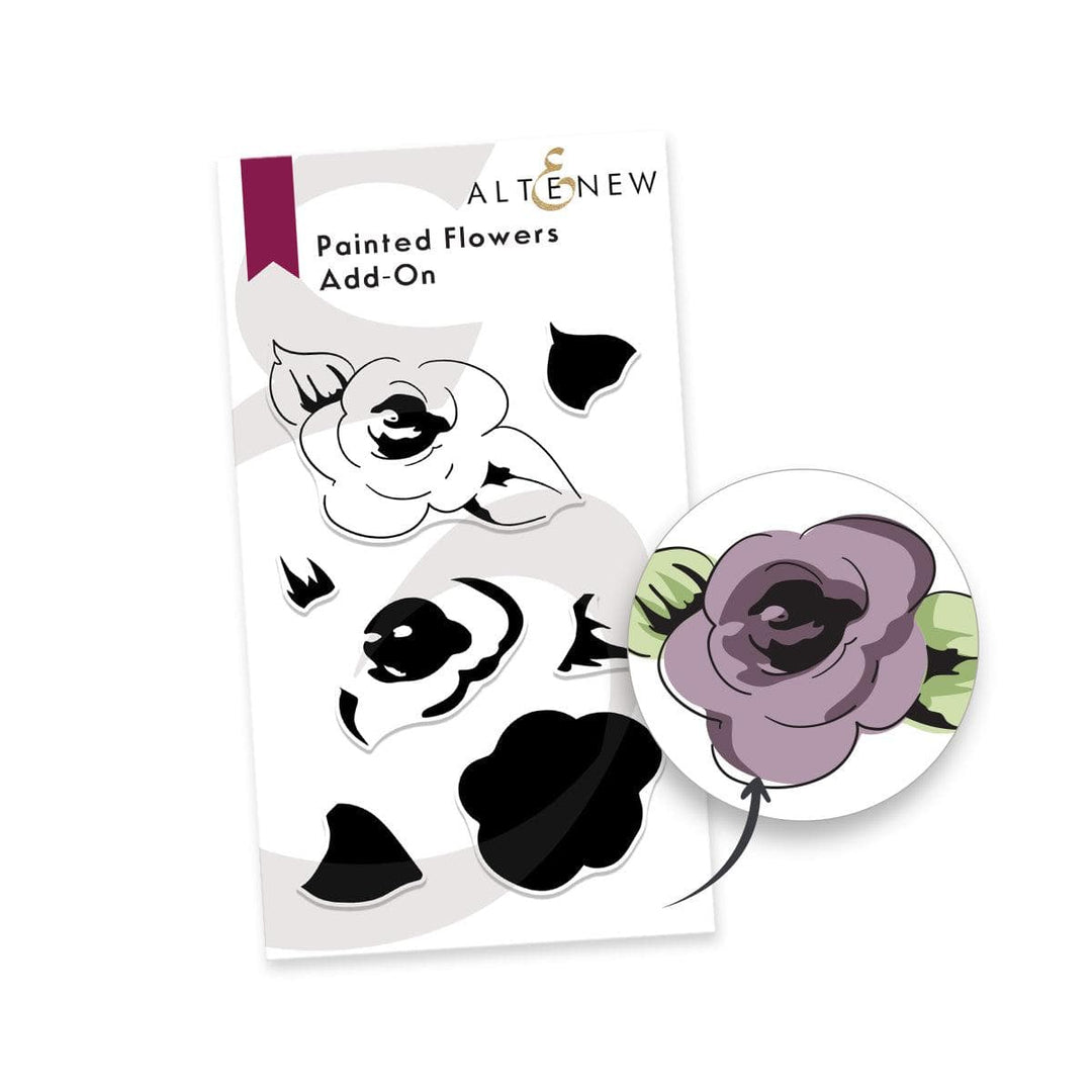 Photocentric Clear Stamps Painted Flowers Add-On Stamp Set