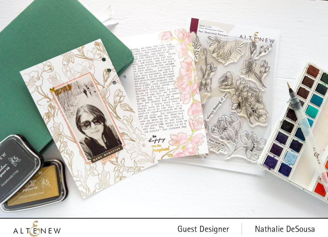 Photocentric Clear Stamps Pen Sketched Flowers Stamp Set