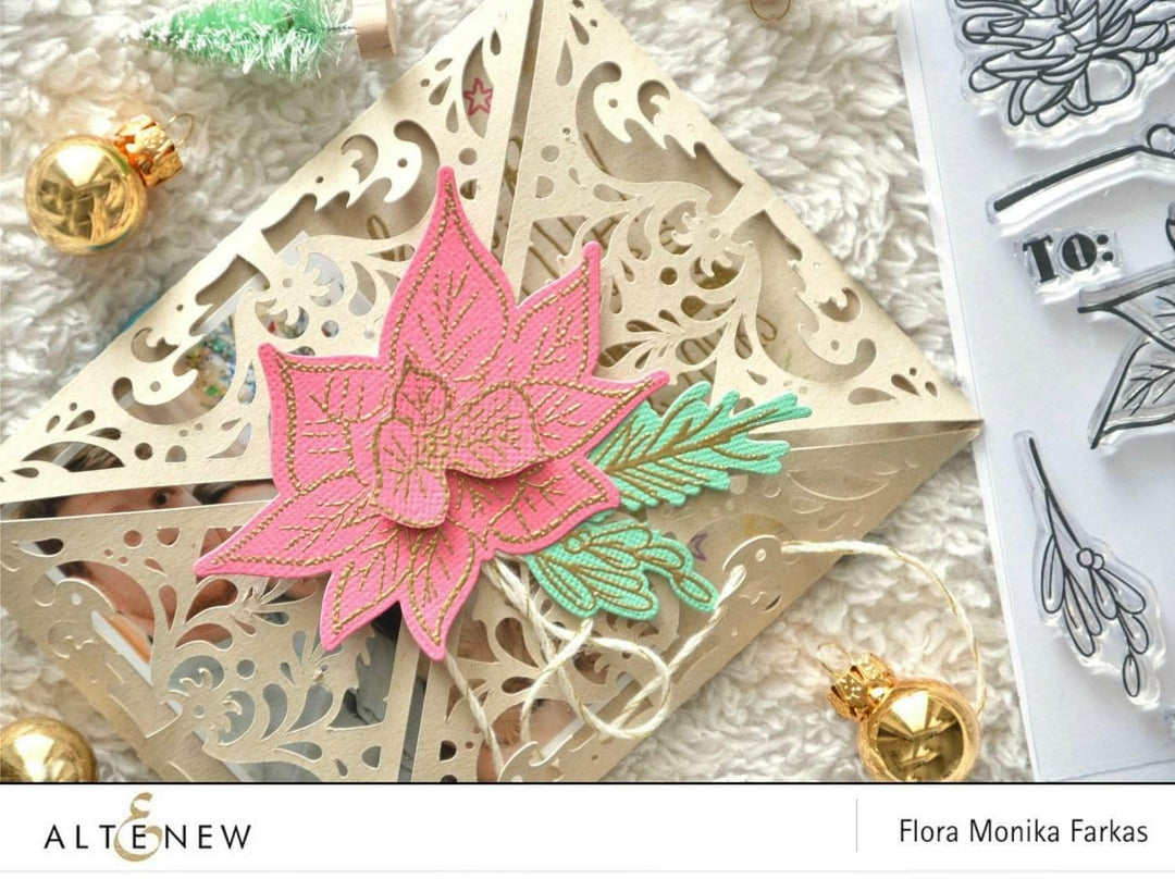 Photocentric Clear Stamps Poinsettia & Pine Stamp Set