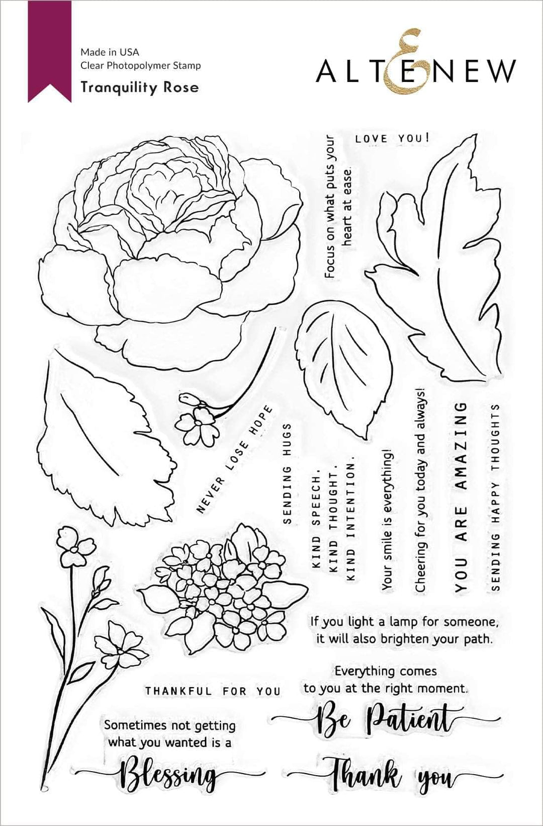 Photocentric Clear Stamps Tranquility Rose Stamp Set