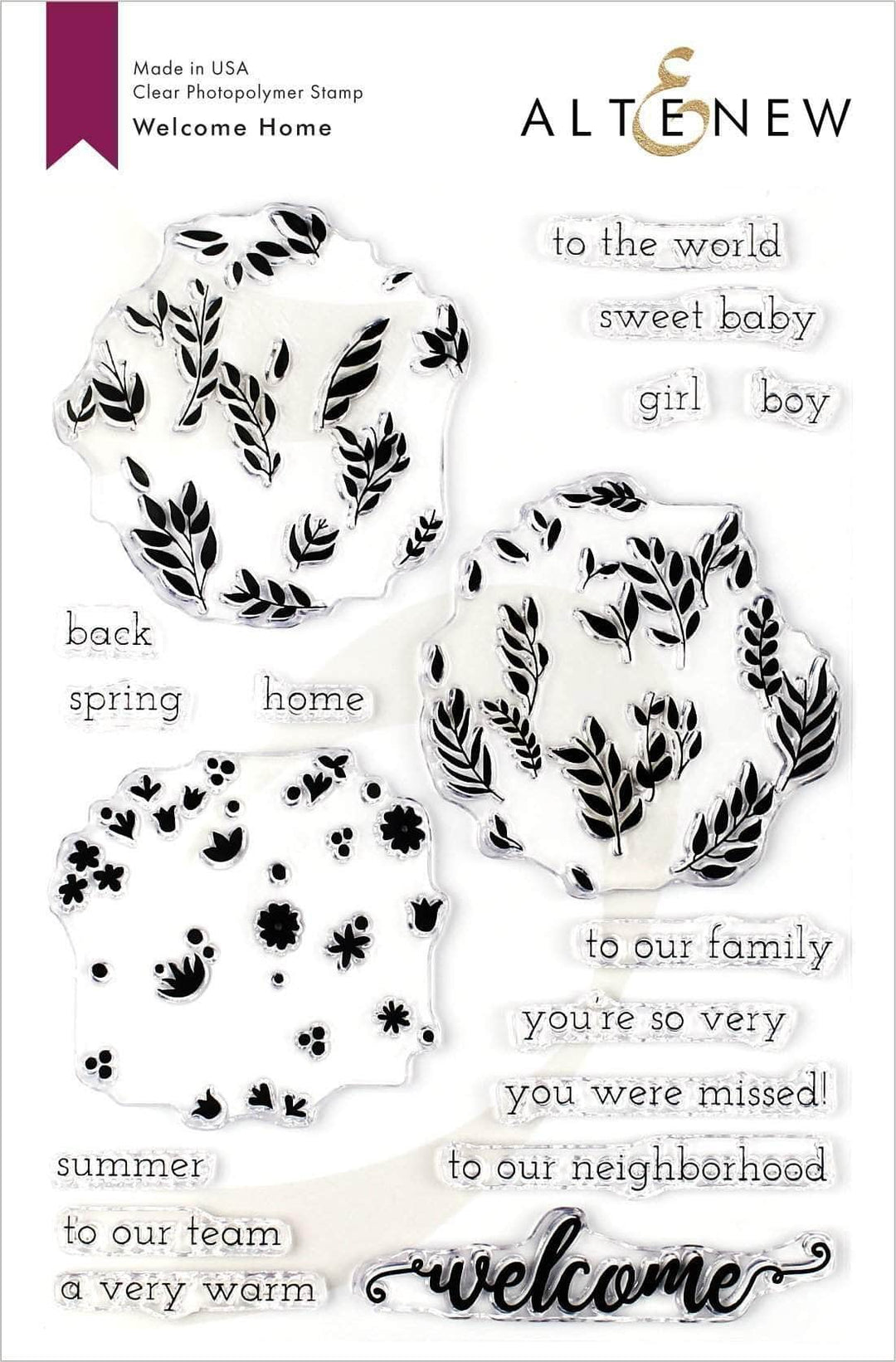 Photocentric Clear Stamps Welcome Home Stamp Set