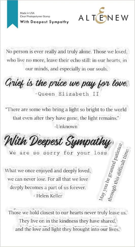 Photocentric Clear Stamps With Deepest Sympathy Stamp Set