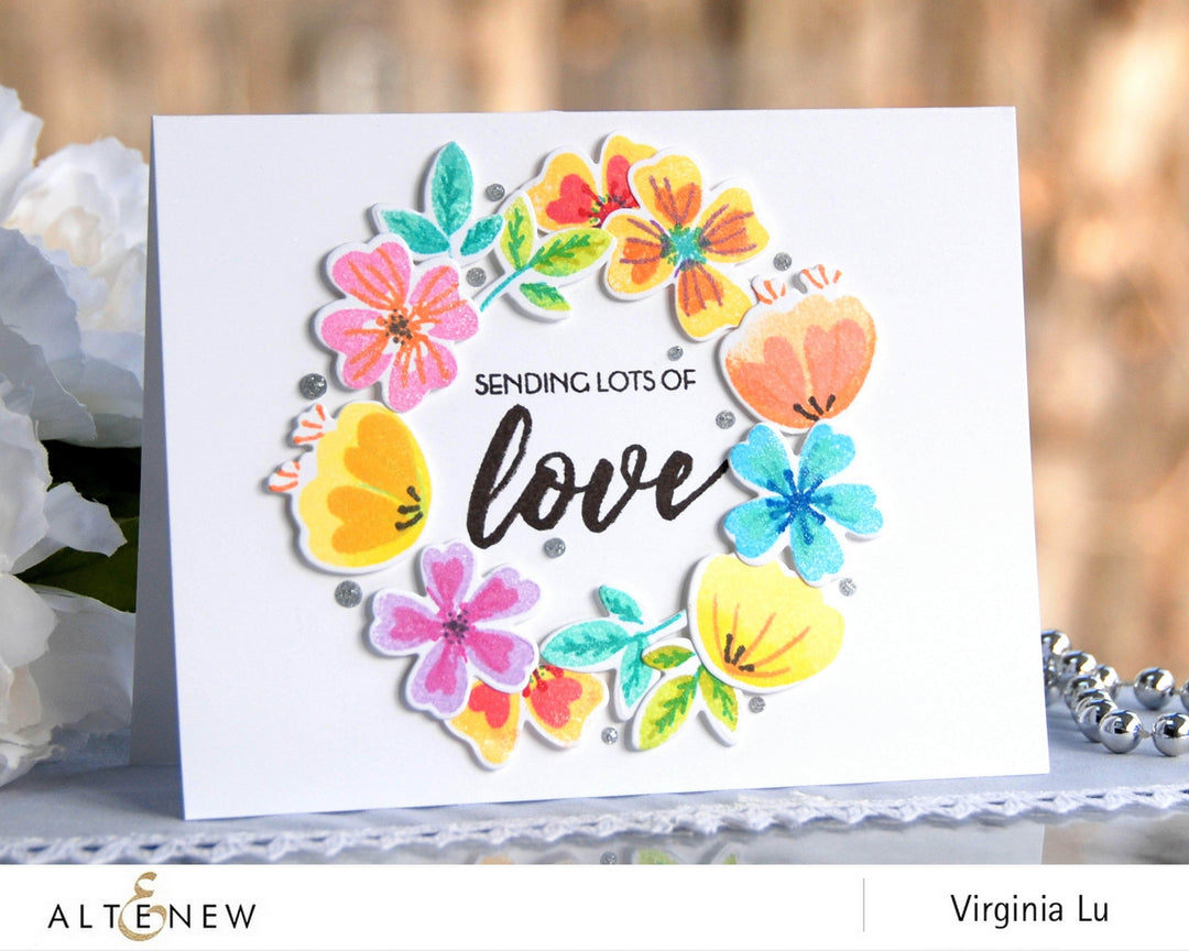 Photocentric Clear Stamps Heart Flowers Stamp Set