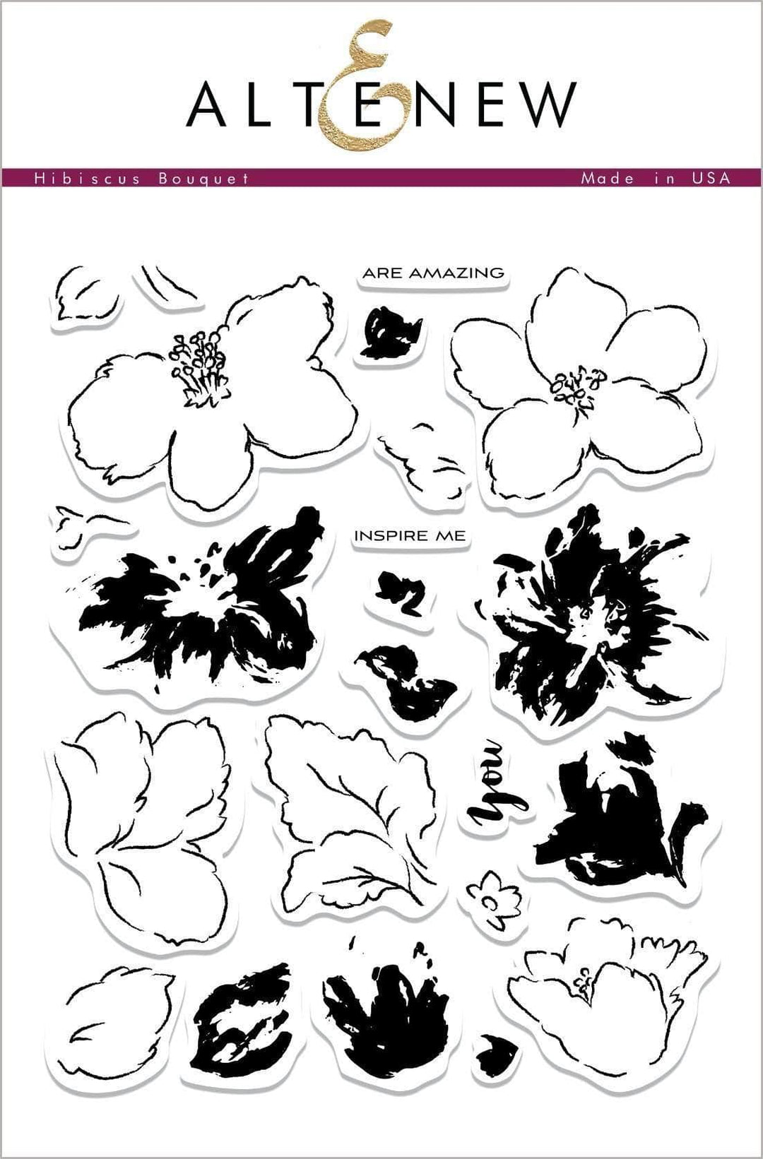 Photocentric Clear Stamps Hibiscus Bouquet Stamp Set