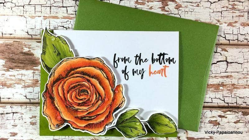 Photocentric Clear Stamps Inked Rose Stamp Set