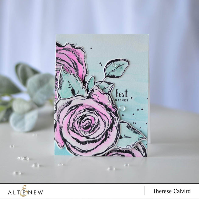 Photocentric Clear Stamps Inked Rose Stamp Set