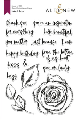 Photocentric Clear Stamps Inked Rose Stamp Set