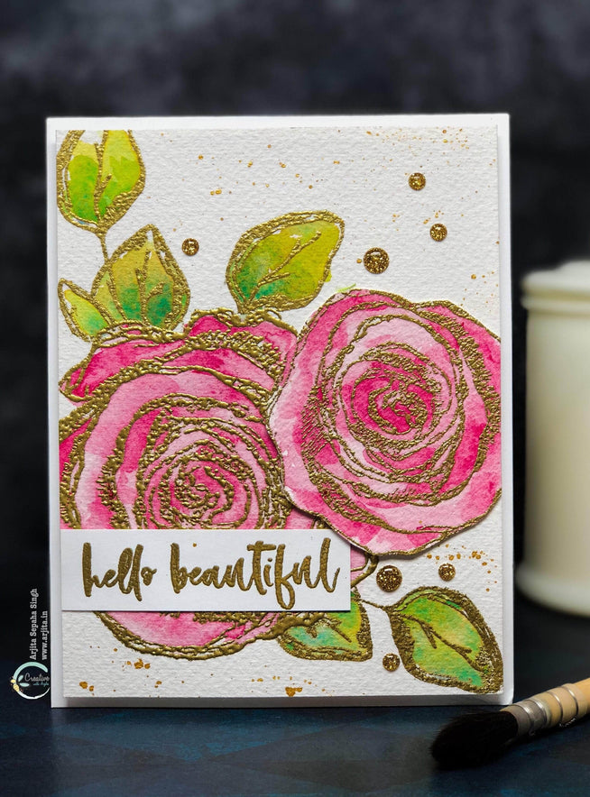 Photocentric Clear Stamps Inked Rose Stamp Set